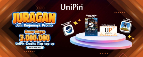 JURAGAN – Juni Ragamnya Promo! Tiap Pembelian Voucher Game Bonus Hingga 3.000.000 UniPin Credits